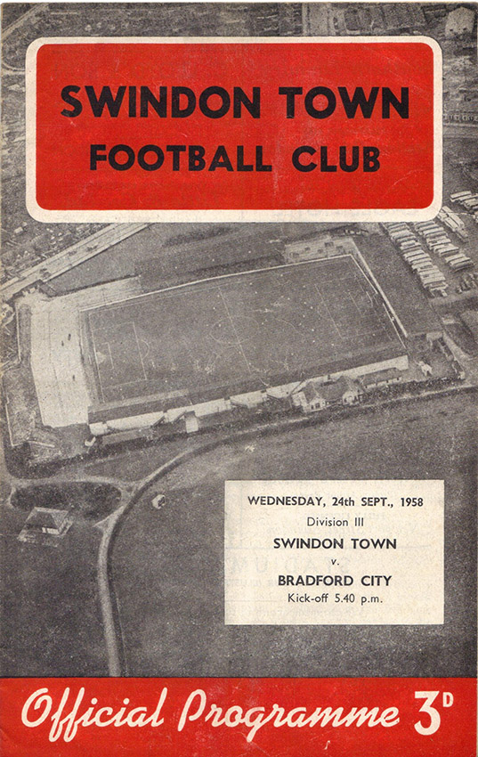 <b>Wednesday, September 24, 1958</b><br />vs. Bradford City (Home)